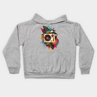 Retro Rainbow Turntable Kids Hoodie